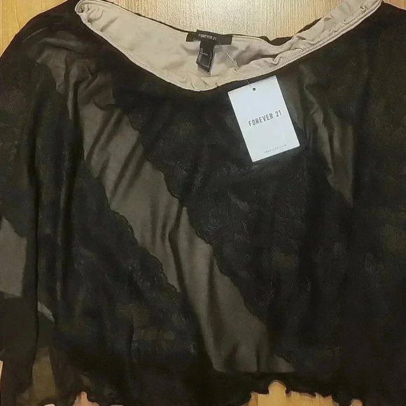 Forever21 Skirt Whimsy Goth Lace Mesh Lingerie Black  L - Picture 3 of 8